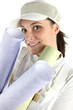 Foto: Decorator with rolls of wallpaper Decorator with rolls of wallpaper
