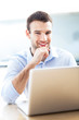 Businessman using laptop