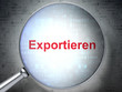 Business concept: Exportieren with optical glass