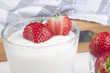 greek yogurt and fresh strawberries