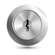 Vector keyhole in round lock