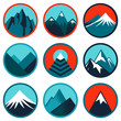 Vector set with abstract logos - mountains