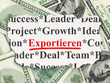 Business concept: Exportieren on Money background