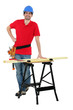 Foto: carpenter cutting wood carpenter cutting wood