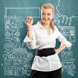 Business Woman Writing Something