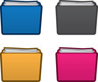Vector: Isolated colored folders with papers Isolated colored folders with papers