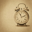 vintage clock, grunge paper texture