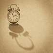 vintage alarm clock, grunge paper texture