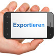 Finance concept: Exportieren on smartphone