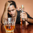 Drunk and depressed latin man