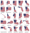 United States flag maps From A to M