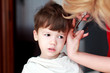 Haircut of little boy