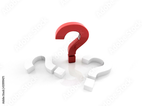 Illustration: 3d rendering of Question Mark 3d rendering of Question Mark