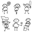 cartoon hand drawing sport icon