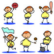 cartoon hand drawing sport icon