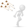 3d man running from arrows