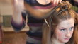 Video: Beauty woman having her hairdo by stylist Beauty woman having her hairdo by stylist