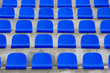 plastic blue seats on football stadium