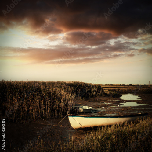 Photo: dusk rowboat dusk rowboat