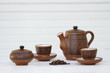 Set de cafe, original, cubano, tetera, tasa, granos y azucarera.