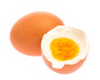 Photo: hard-boiled eggs on white background hard-boiled eggs on white background