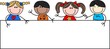 mixed children with a placard