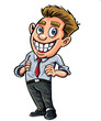 Vector: Cartoon confident office worker Cartoon confident office worker