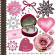Illustration: pink wedding elements set pink wedding elements set