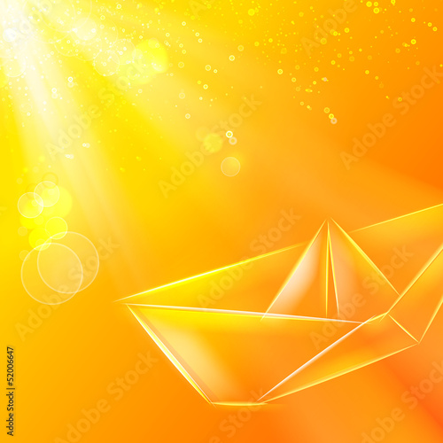 Vector: Small orange glass ship Small orange glass ship