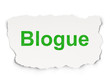 Web development concept: Blogue (french) on Paper background