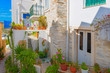 Greece Syros island architecture inside main capitol with view o