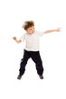 Photo: Child jumping in the air isolated on white Child jumping in the air isolated on white
