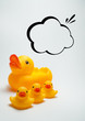 a duck speaking (concept) and dominating