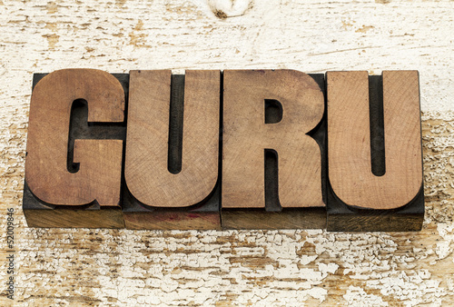 Photo: guru word in wood type guru word in wood type