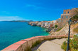 Greece Syros island artistic view of main capitol, also known as