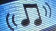 note icon on screen. Looping.