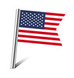 United states of america flag map pin