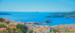 Greece Syros island panoramic view of main capitol with sea in b