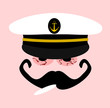 sailor with bloodshot eyes high on marijuana