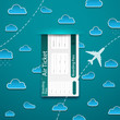 Air ticket on sky background.