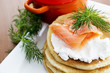 Photo: Blinis with smoked salmon and cream cheese Blinis with smoked salmon and cream cheese