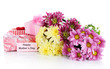 Bouquet of beautiful chrysanthemums isolated on white