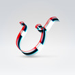 Fantasy plastic 3d glowing ribbon typeface