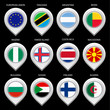 Map marker with flag-set second