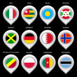Map marker with flag-set seventh