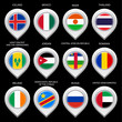 Map marker with flag-set sixth