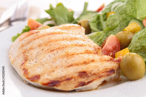 Photo: grilled meat and vegetables grilled meat and vegetables