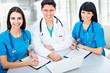 Portrait group of a young doctors