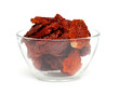 dried tomatoes in a glass bowl