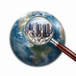 Foto: conceptual mini planet with a city on it conceptual mini planet with a city on it